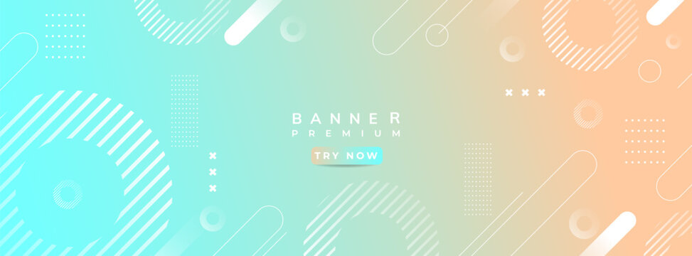 Fototapeta Banner background.green and orange gradient geometric shape eps 10