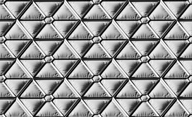 Seamless and tileable to any resolution 3D render of concrete and metal pattern.