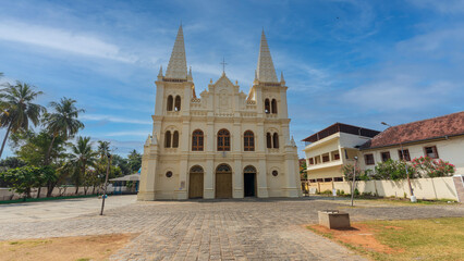 Fototapeta na wymiar Santa Cruz Cathedral Basilica, Kochi is one of the finest and most impressive churches in India endowed with architectural and artistic grandeur.
