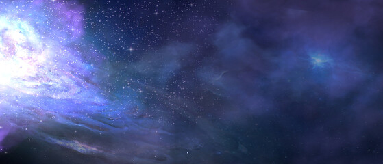 Obraz na płótnie Canvas Space background. Abstract galaxy, universe. Magic sky, purple space. 3d render