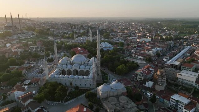 Renovated Selimiye Mosque Drone Video, Edirne Turkey