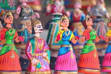 Indian famous Thanjavur dancing female dolls	
