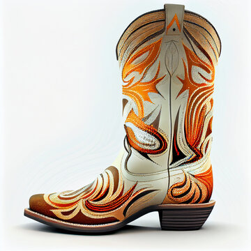 Cowboy boots isolated on a white background.
