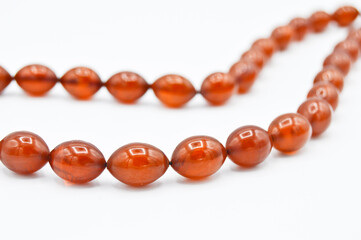 Orange beads sequenced, short rosary, tespih tesbih