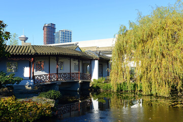 Dr. Sun Yan Sen Park on Columbia Street in historic Chinatown in city of Vancouver, British Columbia BC, Canada.  © Wangkun Jia