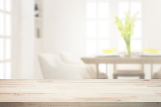 K&uuml;che Holzbrett Tisch Hintergrund unscharf Vorlage