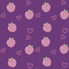 seamless pattern with fruit peach