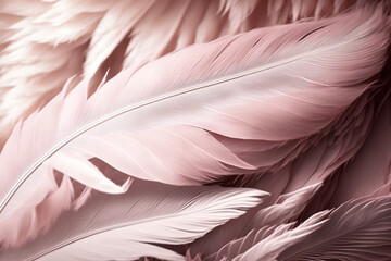 Coral Pink vintage color trends feather texture soft pink vintage background Generative AI