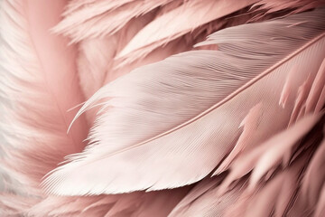 Coral Pink vintage color trends feather texture soft pink vintage background Generative AI
