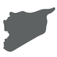 Syria - smooth grey silhouette map of country area. Simple flat vector illustration.