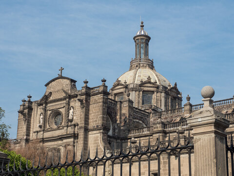 The Cathedral, built from 1573 to 1813, stands atop the religious center of the conquered city of the Aztecs (Mexica), Mexico City, Mexico, North America