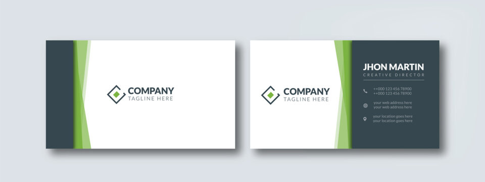 business card templates double-sided corporate. clean business cards with simple, modern, creative minimal horizontal and vertical layouts stylish unique custom business card designs. 
