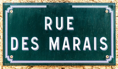Obraz premium Plaque de rue à Aignoz, Ceyzérieu, Ain, France