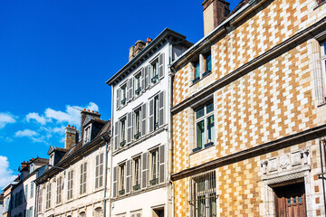 Fototapeta na wymiar Street view of Troyes in France