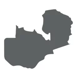 Foto op Aluminium Zambia - smooth grey silhouette map of country area. Simple flat vector illustration. © pyty