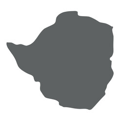 Zimbabwe - smooth grey silhouette map of country area. Simple flat vector illustration. - obrazy, fototapety, plakaty