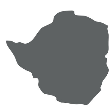 recommend clip art: Zimbabwe - smooth grey silhouette map of country area. Simple flat vector illustration.