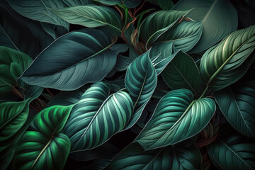 Abstract tropical green natural leaves background for your design projects.