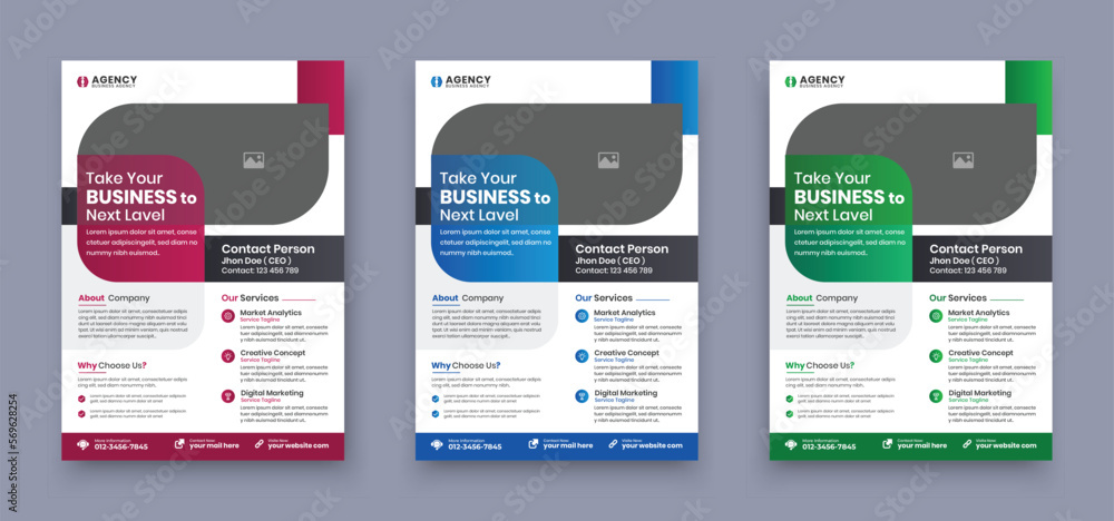 Wall mural business flyer corporate flyer template