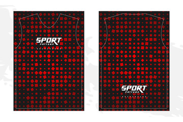 Sport Jersey design with red square on dark background