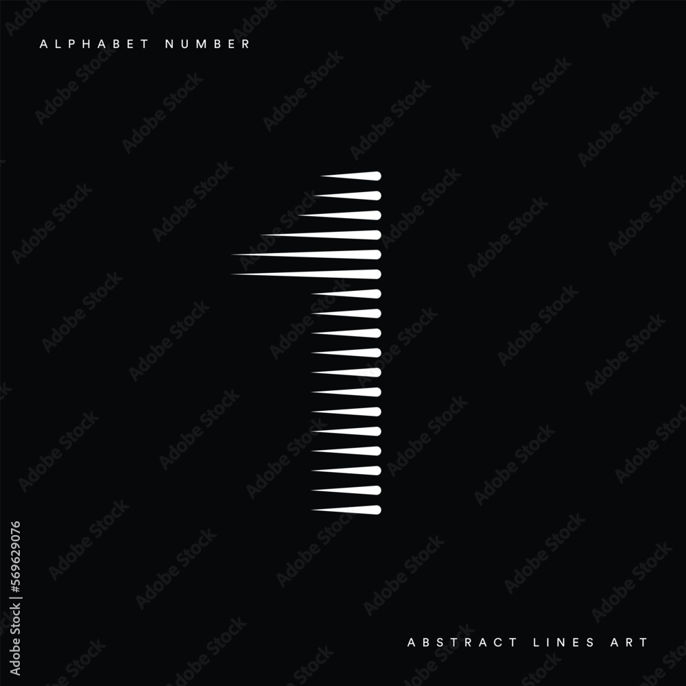 Poster number 1 logo with speed line pattern