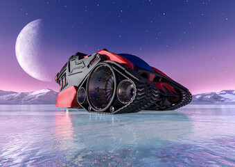 amazing vehicle from mars on ice land