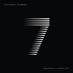Number 7 with Abstract Line Pattern