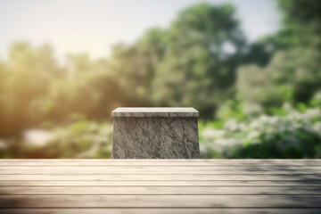 podium in the nature.Generative Ai