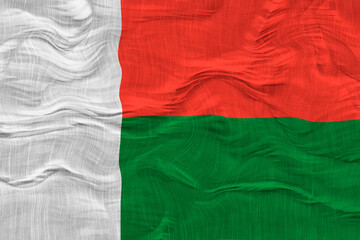 National flag of Madagascar. Background  with flag  of Madagascar.