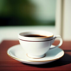 Ai-generated image of cup of coffee on the table
