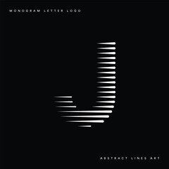 Letter J Logo with Abstract Line Pattern