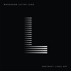 Letter L Modern Logo with Horizontal Speed Line Pattern