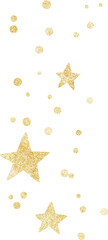 Cute golden stars and confetti decoration
