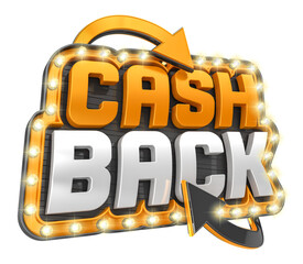 Label Cashback in 3d render realistic
