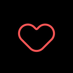Heart icon . Simple heart , love logo isolated on black background.