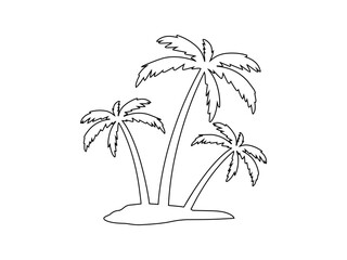 Coconut tree silhouette icon vector design and illustration.