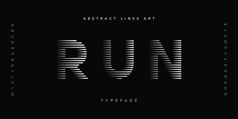 Alphabet Fonts with Abstract Lines Pattern