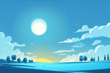 Obraz na płótnie Canvas A cloudless sky in blue color. Background is blue. Mornings in the summer are filled with gorgeous scenery and a bright clearing in the sky. for designing wallpaper and backdrops. The ideal sky backdr