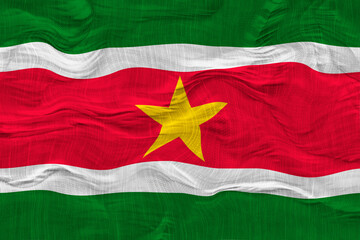 National flag of Suriname. Background  with flag of Suriname