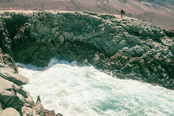 Islet of the seven widows on the Cofete beach in Fuerteventura