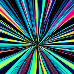 Abstract vector colorful lined tunnel portal