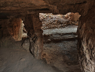 Catacombs of Fabrica Hill - Colline de Fabrika in Pafos. Cyprus