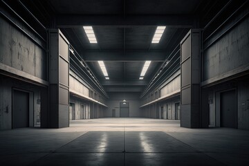 Empty Warehouse - Created with Generative AI