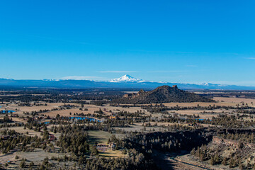 Fototapeta na wymiar Central Oregon Near Bend and Terrebonne from Smith Rock State Park, OR