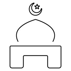 islamic mosque icon on white background, vector illustration.