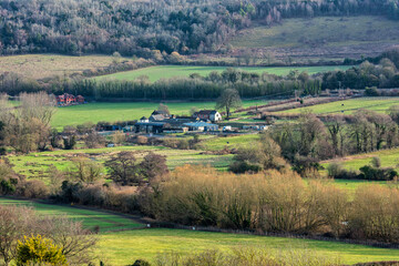Fototapeta na wymiar View of Shoreham and the Darent Valley in Kent, England