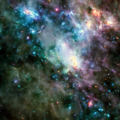 Fototapeta na wymiar Abstract space star nebula model texture render