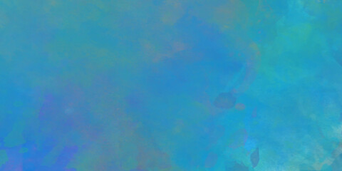 Blue paint watercolor background on white paper texture.