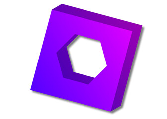 Quader mit sechseckigem Loch