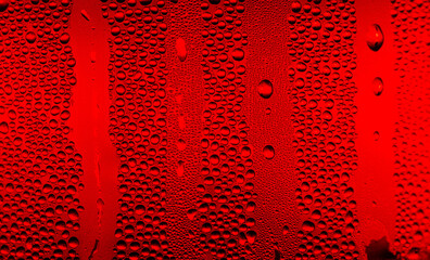 Ice cold glass fresh coca cola covered with water drops condensation Cold drink Drops of water cola...
